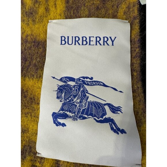 $985 NWT Burberry Mustard Floral Fringe Alpaca Wool Blend Large Shawl Scarf - Picture 8 of 16